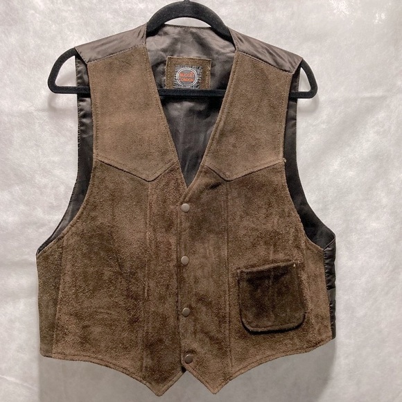 Nugget London Brown Genuine Suede Vest Men's Large - Picture 9 of 16